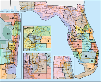 Map of the congressional districts of Florida