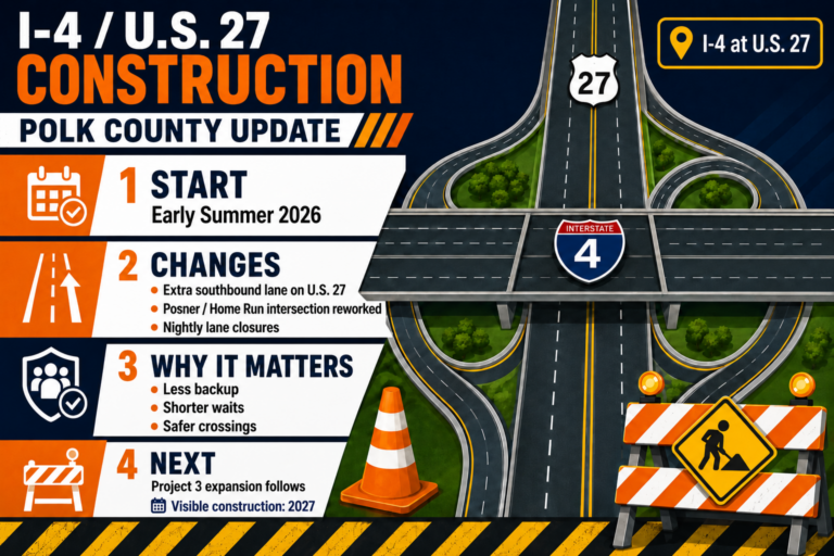 FDOT Begins U.S. 27 Construction at I-4 Interchange, Public Meeting Set for July 28 in Haines City
