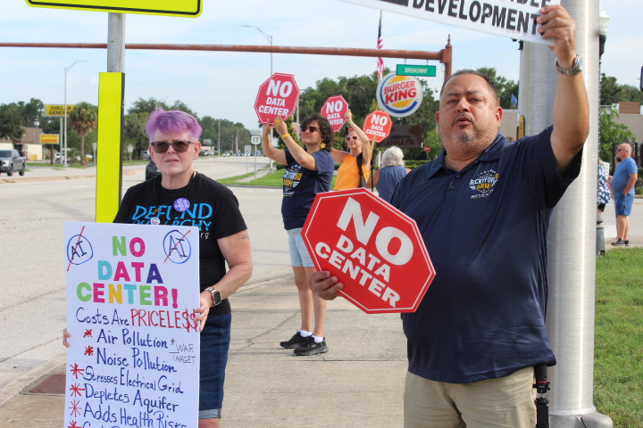 Fort Meade AI Data Center Protesters, July 18, 2026. Photo by The Citrus Tea News