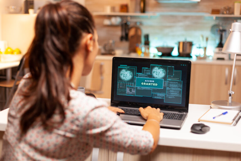 Woman using AI
