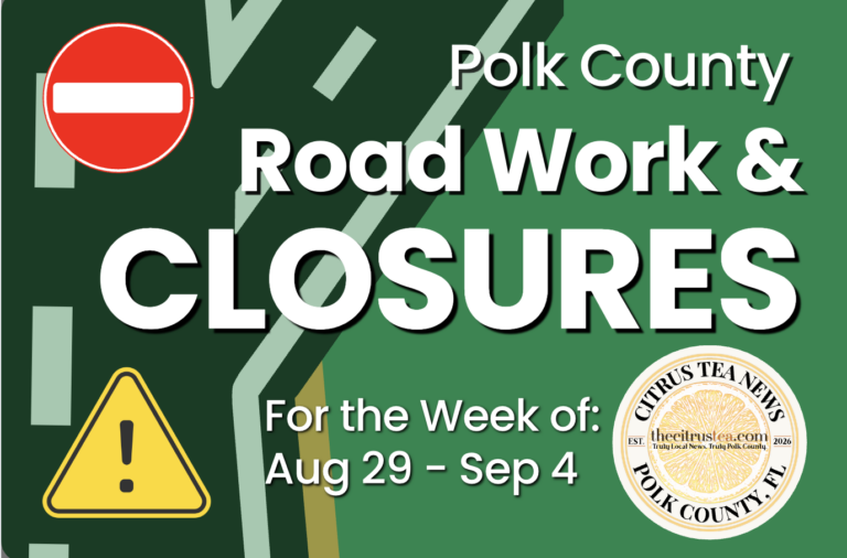 Polk County Road Work Report: Aug. 29 Through Sept. 4 from The Citrus Tea News
