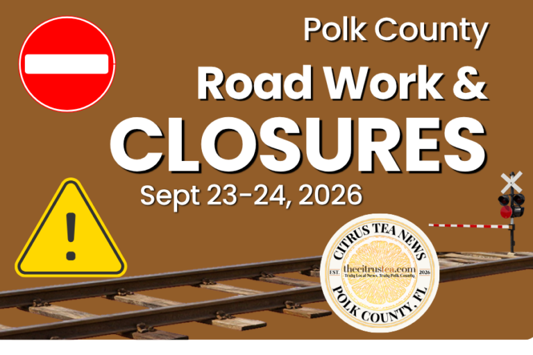 Railroad crossing closed for CSX repairs on Old Haines City Lake Alfred Road in Lake Alfred, FL