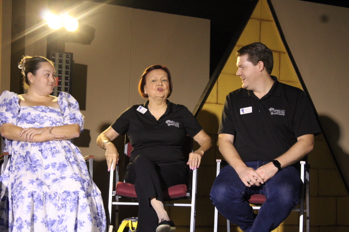 Board secretary Lauren Cantor and board members Carol Krause and Mitch England