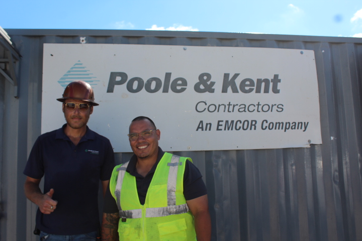 Superintendent Nick Ross and Project Site Manager James Ruiz from Poole & Kent.