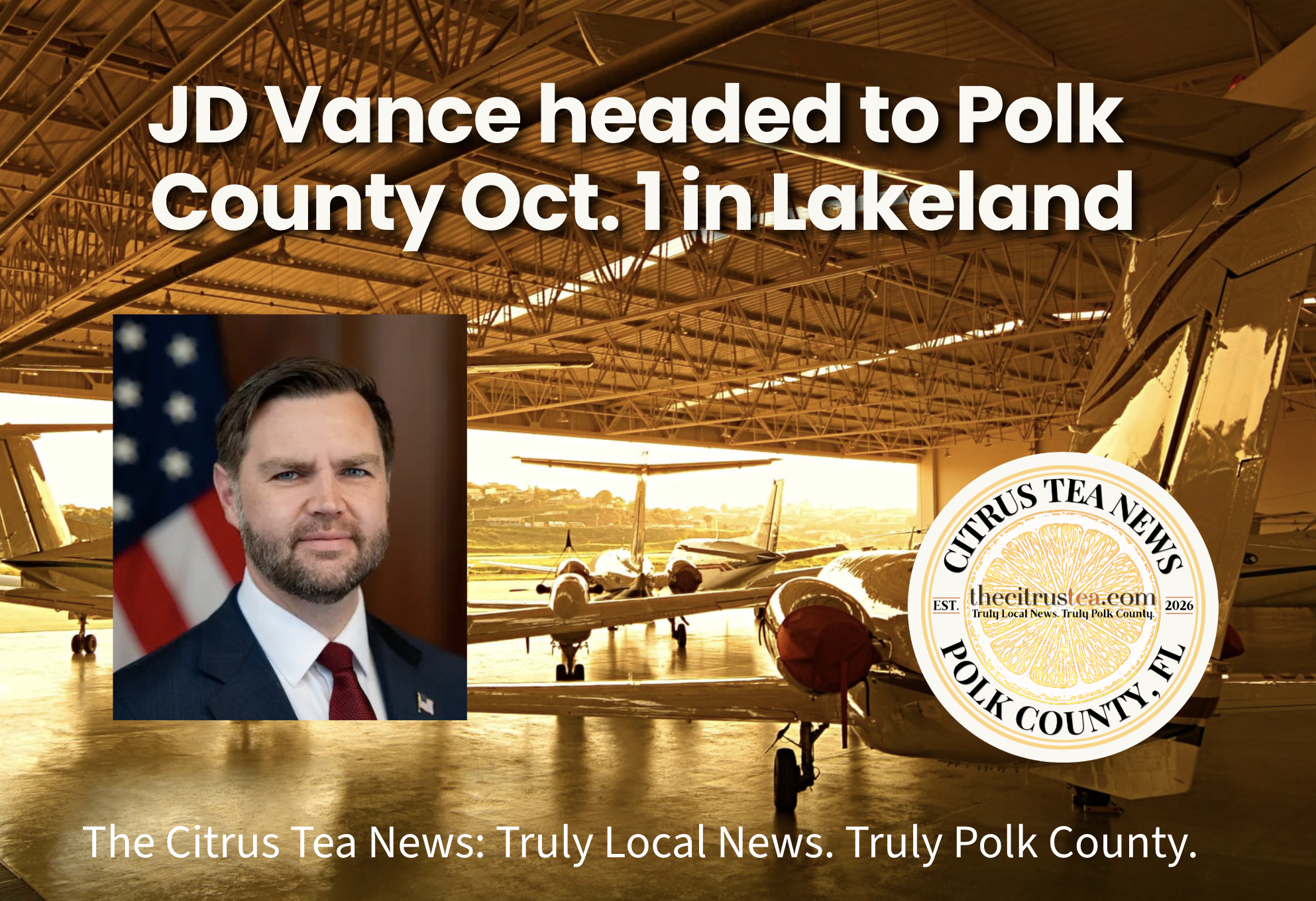 JD Vance scheduled speaker at Oct 1 rally in Lakeland