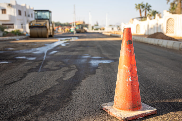 roadwork orange cone