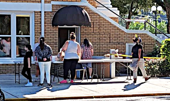 The church holds its food pantry every Monday morning. (Photo by Steve Steiner)