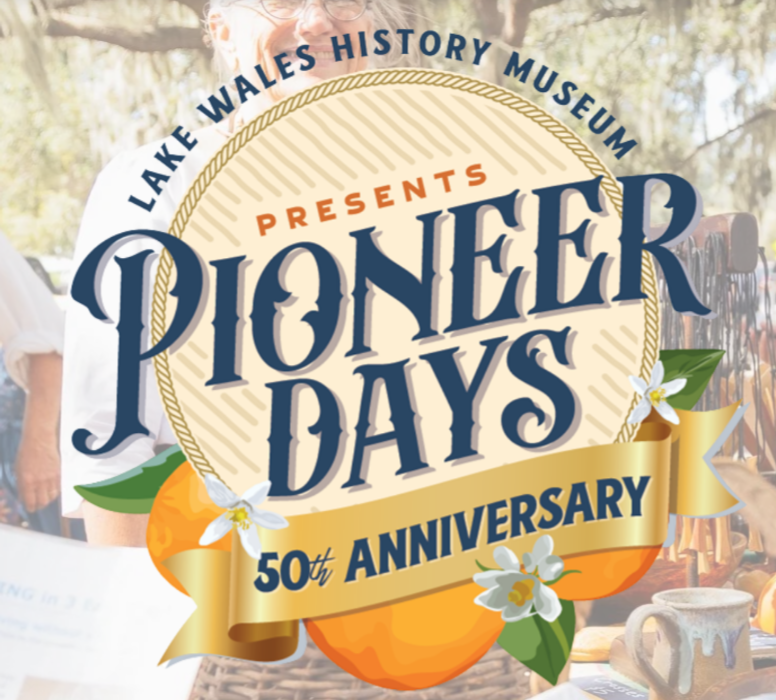 Lake Wales Pioneer Days festival logo celebrating 50 years of heritage events