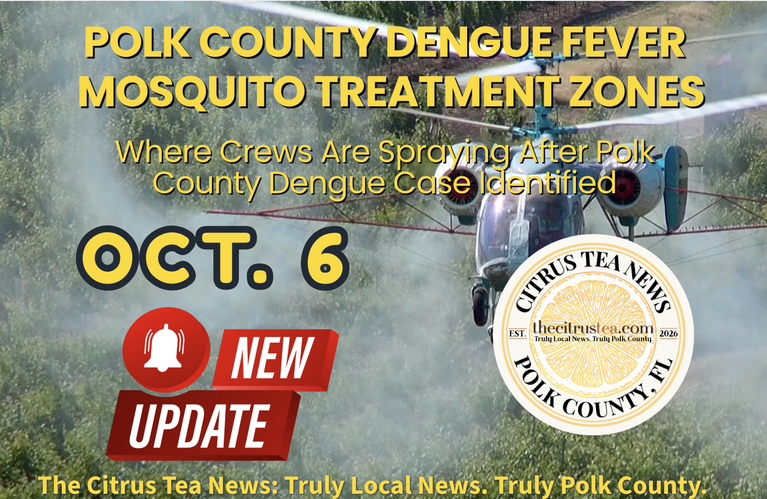 Polk county helicopter sprays for mosquitos