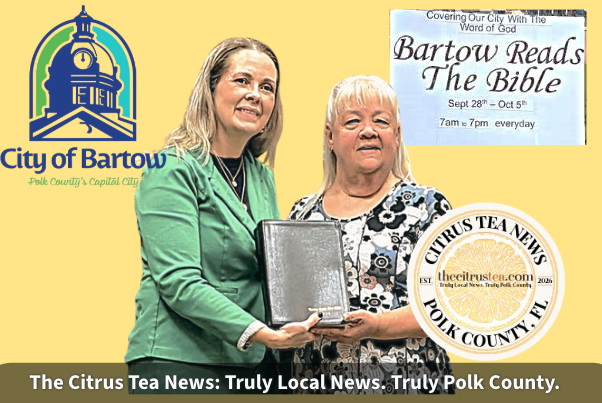 Bartow Reads the Bible. Mayor Tucker and Jan Chancey